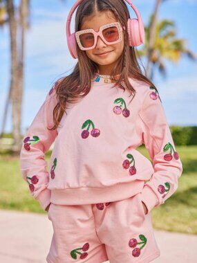 Sequin Cherry Short Set